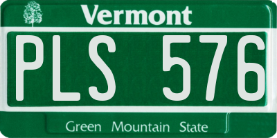 VT license plate PLS576