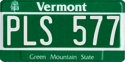 VT license plate PLS577