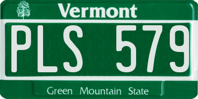 VT license plate PLS579