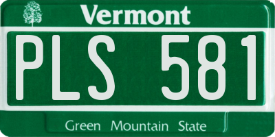 VT license plate PLS581