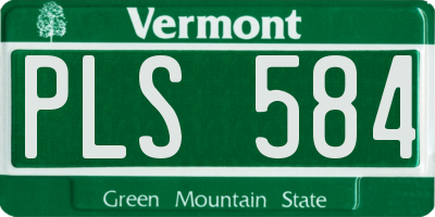 VT license plate PLS584