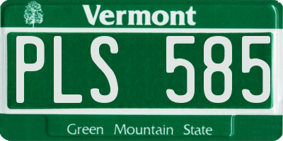 VT license plate PLS585