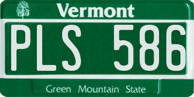 VT license plate PLS586