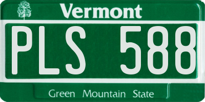 VT license plate PLS588