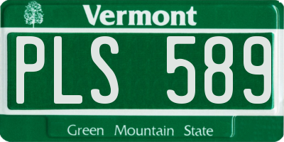 VT license plate PLS589
