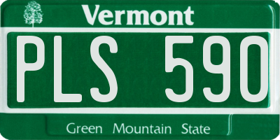 VT license plate PLS590