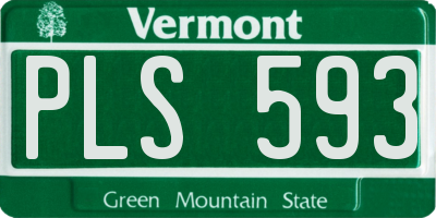 VT license plate PLS593