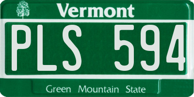 VT license plate PLS594