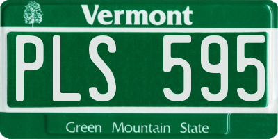 VT license plate PLS595
