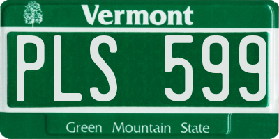 VT license plate PLS599