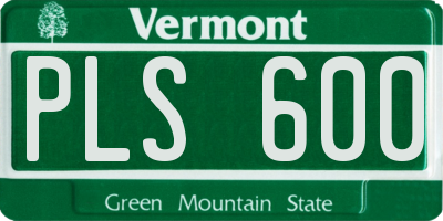 VT license plate PLS600