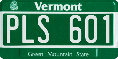 VT license plate PLS601