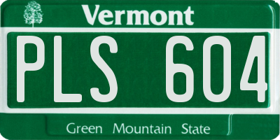 VT license plate PLS604