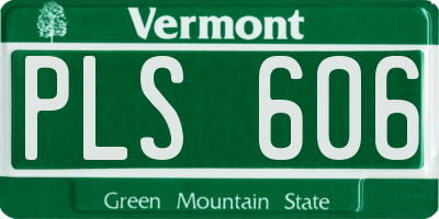 VT license plate PLS606