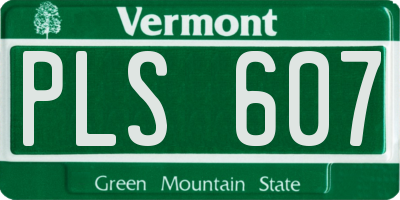 VT license plate PLS607