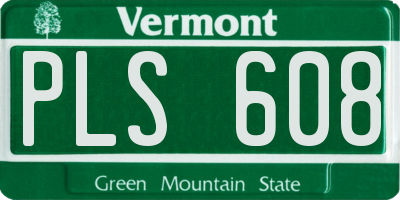 VT license plate PLS608
