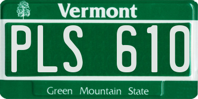 VT license plate PLS610
