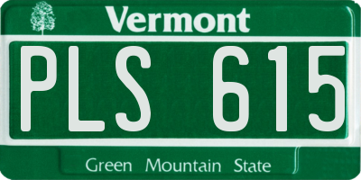 VT license plate PLS615