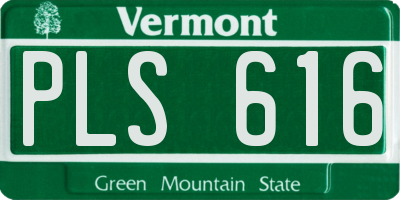 VT license plate PLS616