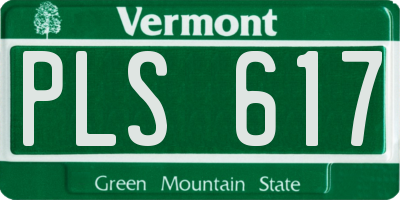 VT license plate PLS617