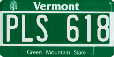 VT license plate PLS618