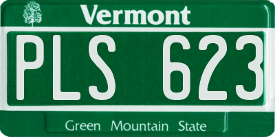 VT license plate PLS623