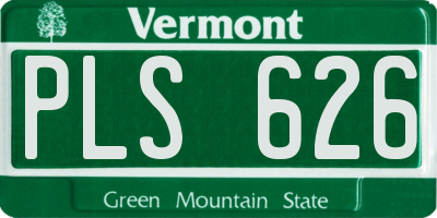 VT license plate PLS626