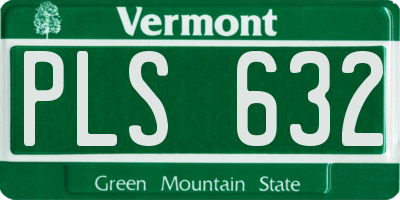 VT license plate PLS632