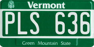 VT license plate PLS636