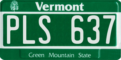 VT license plate PLS637