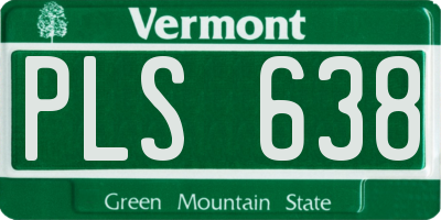 VT license plate PLS638