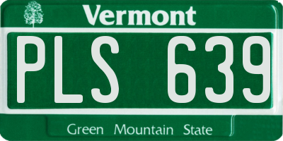 VT license plate PLS639