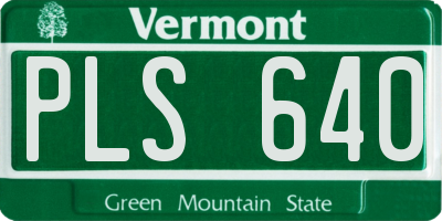 VT license plate PLS640