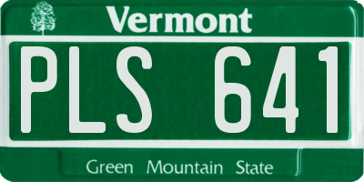 VT license plate PLS641