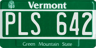 VT license plate PLS642