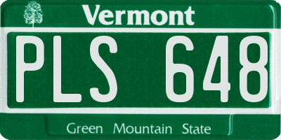 VT license plate PLS648
