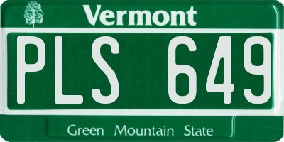 VT license plate PLS649