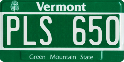 VT license plate PLS650