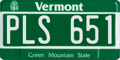 VT license plate PLS651