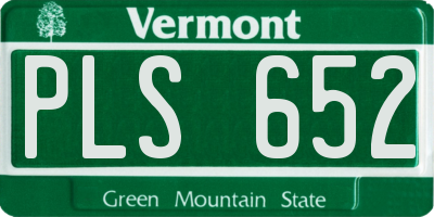 VT license plate PLS652