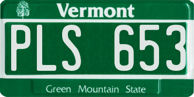 VT license plate PLS653