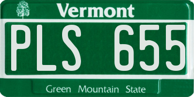 VT license plate PLS655
