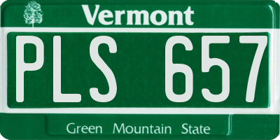 VT license plate PLS657
