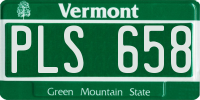 VT license plate PLS658