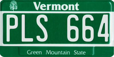 VT license plate PLS664