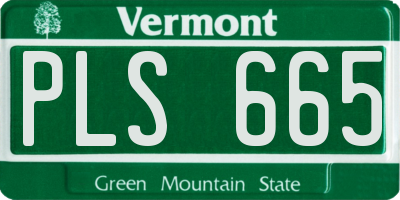 VT license plate PLS665