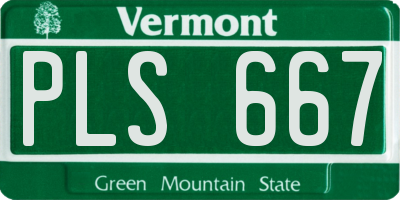 VT license plate PLS667