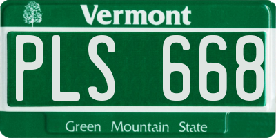 VT license plate PLS668