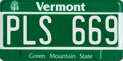 VT license plate PLS669
