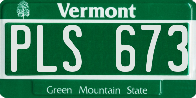 VT license plate PLS673